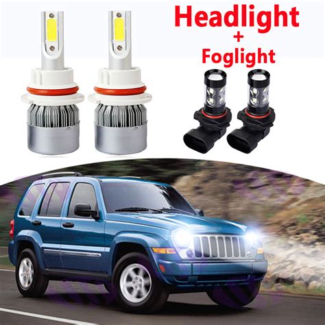 Pcs Hb Led Headlight Fog Lights Bulbs For Jeep Liberty