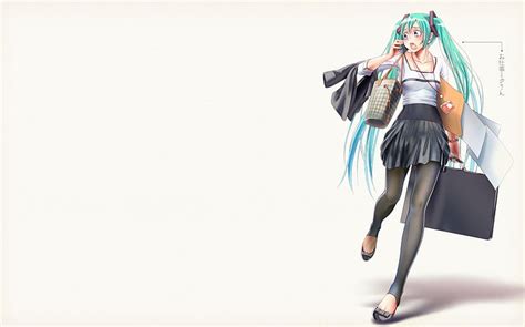 Aqua Cabello Hatsune Largo Miku Takouji Twintails Vocaloid