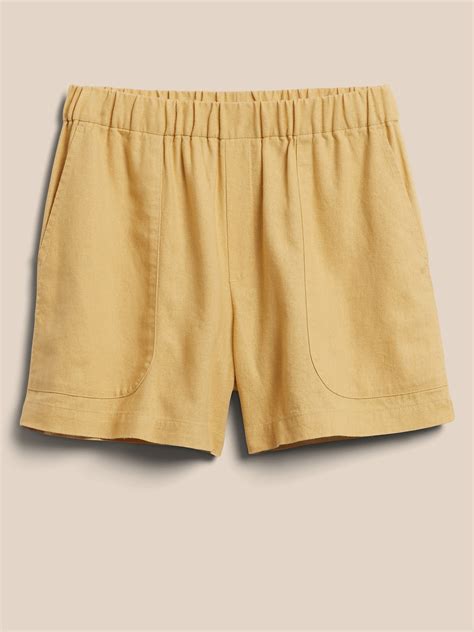 Linen Blend Pull On Short Banana Republic Factory