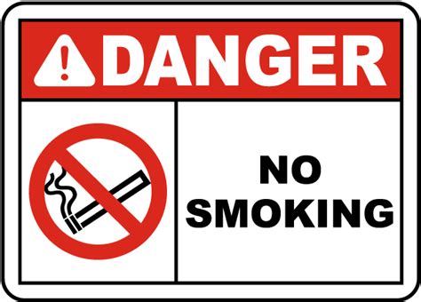 Danger No Smoking Sign - Get 10% Off Now