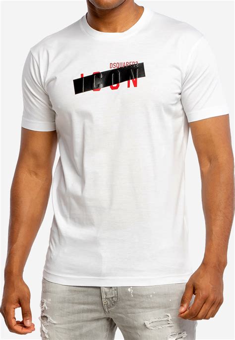 Dsquared2 Be Icon Tape T Shirt White 12000