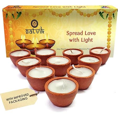 Buy Satvik Clay Diya Pc Set Earthen Wax Filled Diya Terracotta