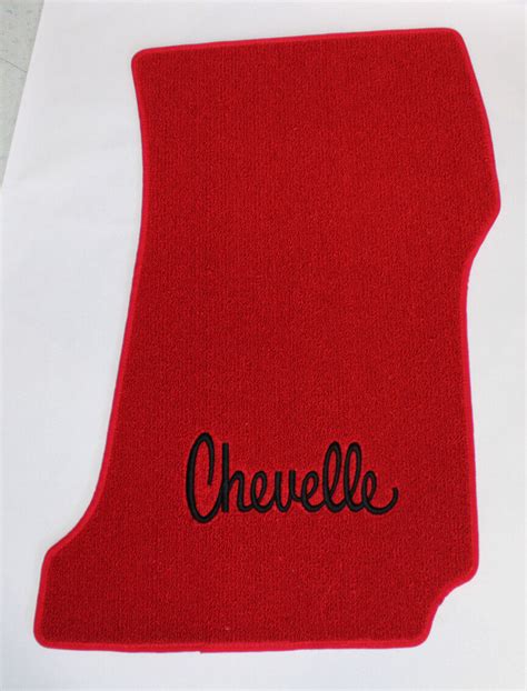 New 1968 1972 Chevelle Floor Mats Red Carpet Embroidered Script Logo