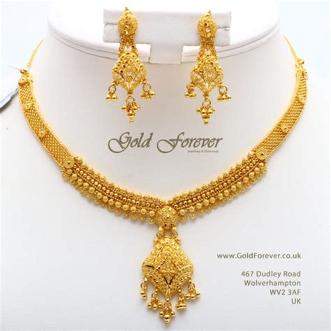 22 Carat Indian Gold Necklace Set 74 8 Grams Code Ns1076 F34