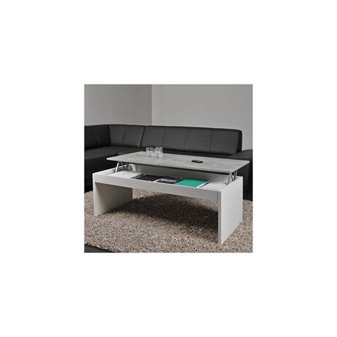 Table Basse Plateau Relevable Darwin X Cm Blanc Et B Ton Leroy