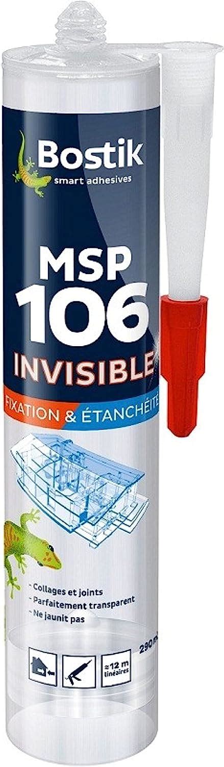 Bostik Mastic Colle Transparent Msp Invisible Pour Collages Et