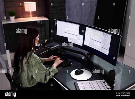 Programmer Woman Coding On Computer. Coder Girl Stock Photo - Alamy