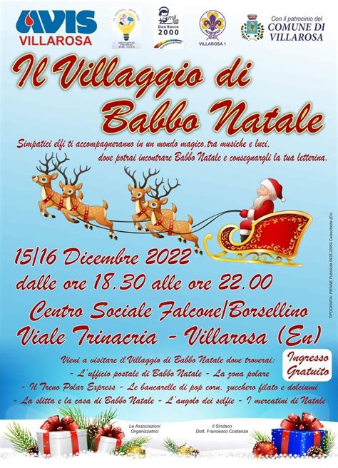 Villarosa Il 15 E 15 Dicembre Apre Il Villaggio Di Babbo Natale Enna