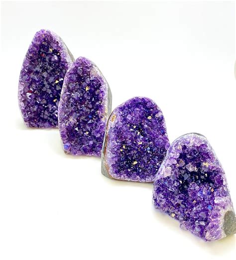 Standing Amethyst Crystal Cluster With Polished Edges Etsy