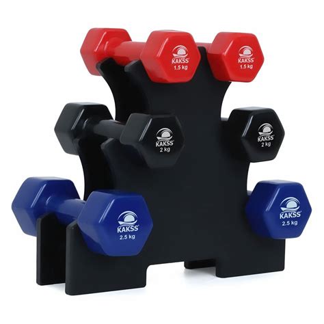 Buy Kakss Supreme Quality Vinyl Dumbbell With Stand Kg Kg Kg