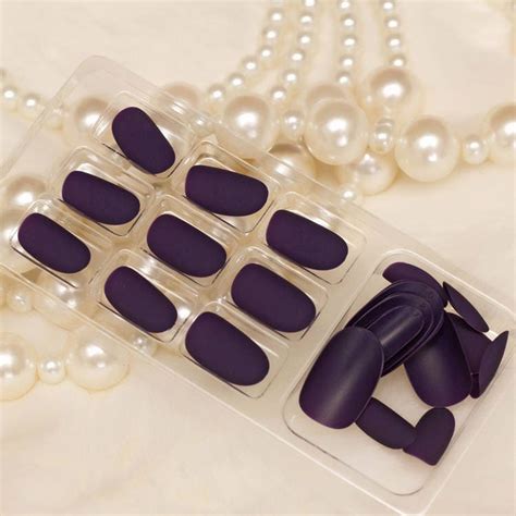 Matte False Nails Fake Nails Tips Full Cover Classical Noble Etsy