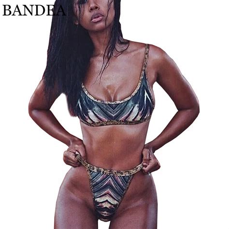 BANDEA African Print Two Pieces Bikini Set Sexy Geometric Swimwear