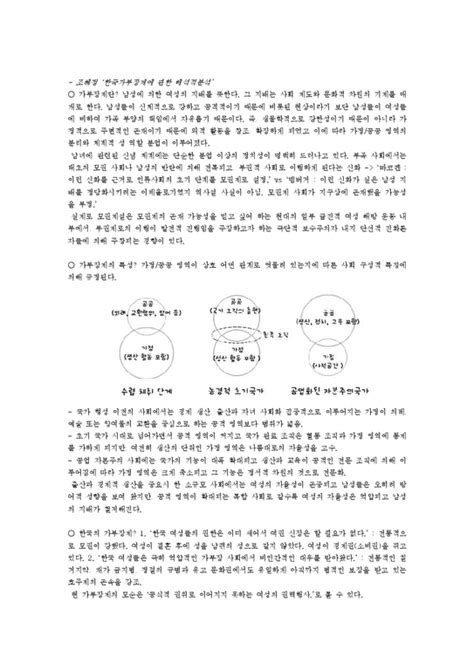 사회학 한국사회의 구조와 변동 한국의 여성과 남성 사회과학