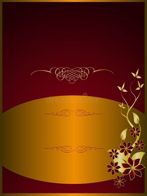 Red and Gold Floral Background Stock Vector - Illustration of branches ...