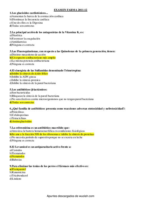 Exercicios De Farmacologia Resolvidos - FDPLEARN