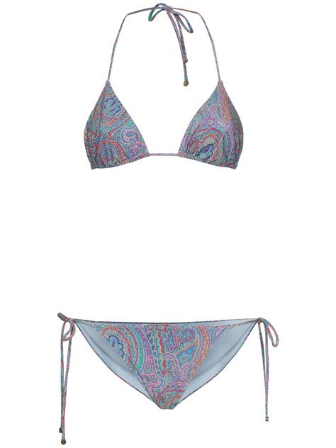 Etro Printed Jersey Triangle Bikini Etro