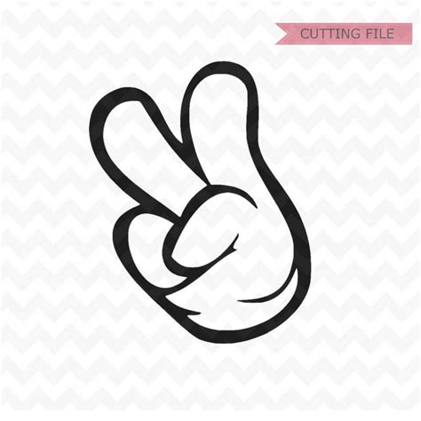 Mickey Mouse Two Dles Hand Svg Mickey And Minnie Peace Hands Etsy