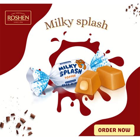 Roshen Milky Splash Toffee With A Milk Filling Shopee Malaysia