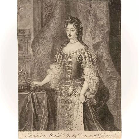 Queen Mary Ii Of England 16621694 Mezzotint In Portraits