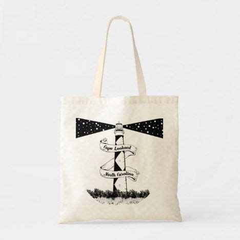 Cape Lookout Lighthouse Black And White Tote Bag Black And White Tote