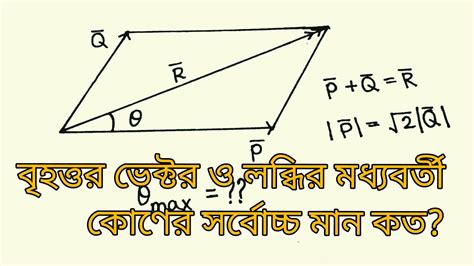 Maximum Angle Between Resultant And Its One Vector Requested Problem Youtube