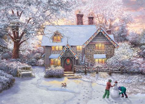 Thomas Kinkade Christmas at Gingerbread Cottage Puzzle - 1000Piece ...