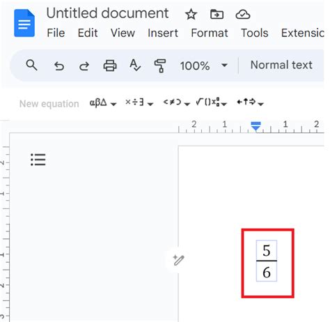how to make fractions in google docs