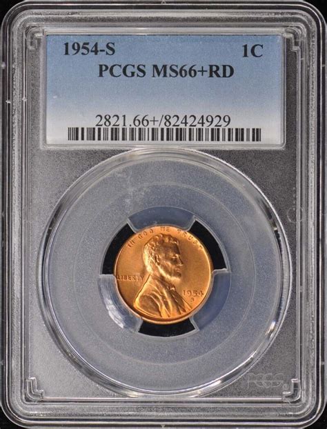 1954 S 1C Lincoln Cent Type 1 Wheat Reverse PCGS MS66 RD EBay