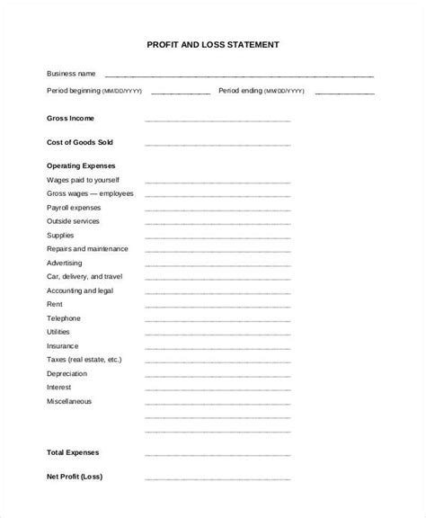 Profit and Loss Statement - 34+ Examples, Format, Word, Pages, How to ...