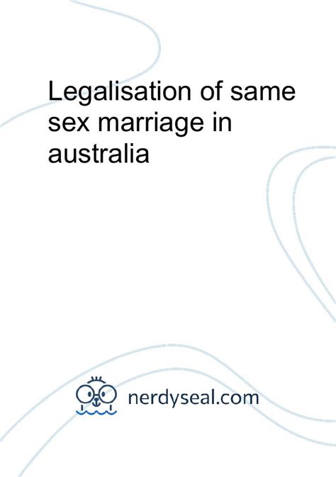 Legalisation Of Same Sex Marriage In Australia Words NerdySeal