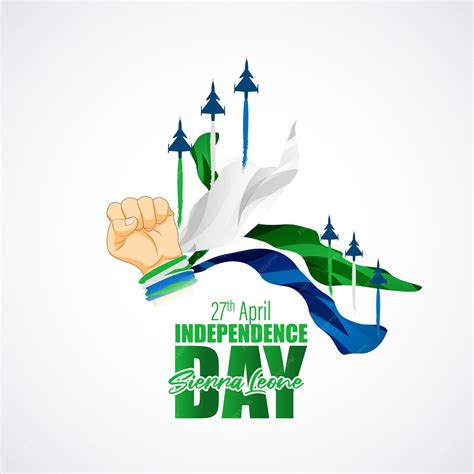 Premium Vector | Vector illustration of happy independence day sierra leone