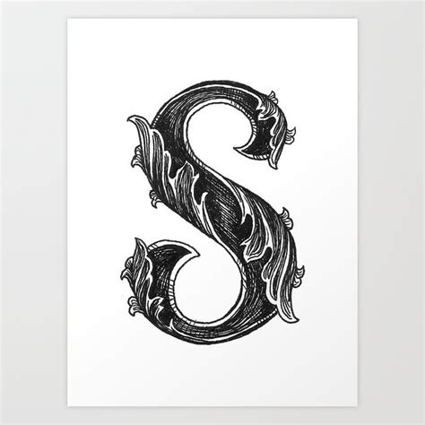 Leaf Script S Art Print By Hannah Scully Society