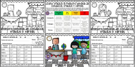 Estupendo Registro Semanal De Conducta Trabajos Y Tareas Material