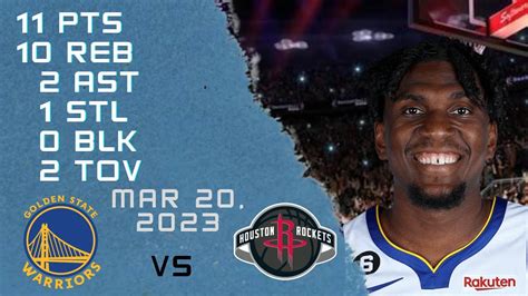 Kevon Looney Nba Warriors Vs Rockets Regular Season Gameplay