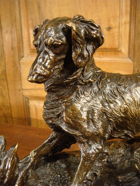 Proantic Bronze Chiens De Chasse A La Perdrix Pierre Jules M Ne