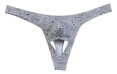 Novelty Men Pouch Thong Isolation Underwear Nuts Out String Spandex T Back Bikini Pants Mus