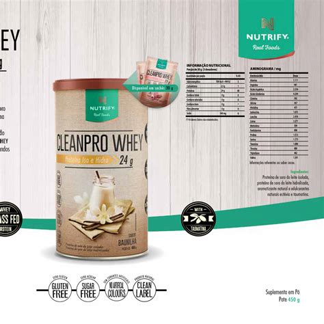 Cleanpro Whey Protein Isolado E Hidrolisado G Nutrify Prote Na Vegana