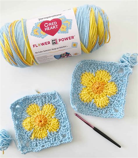 New! Red Heart Flower Power Square - Daisy Farm Crafts