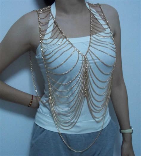 Shiny Gold Butterfly Body Chain Necklace Butterfly Necklace