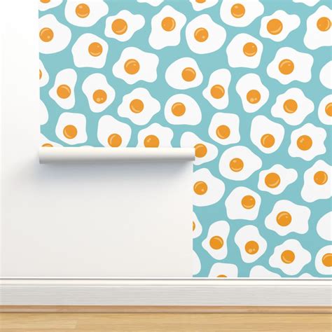 Fried Eggs Wallpaper Spoonflower