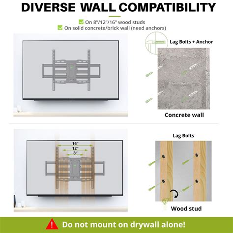 Usx Mount Ul Listed Full Motion Tv Wall Mount For Most Inch Tv