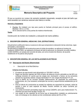 Memoria Descriptiva Venezuela Avanza Docx