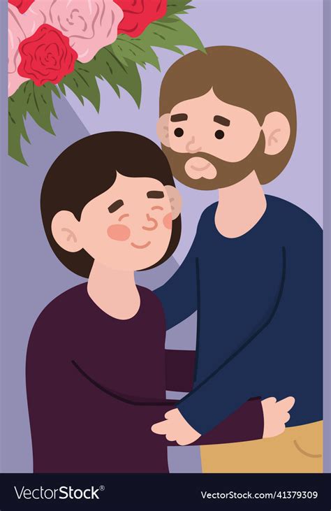 Gay Couple Hugging Royalty Free Vector Image VectorStock