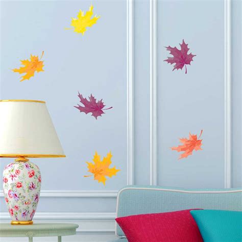 Autumn Leaves Wall Decal Kit Colorful Leaf Wall Decal by | Etsy