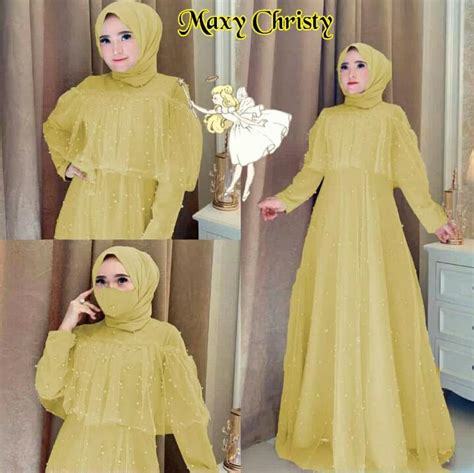 Fya Shope Pakaian Baju Gamis Wanita Muslimah Gamis Lapis Brukat Tile