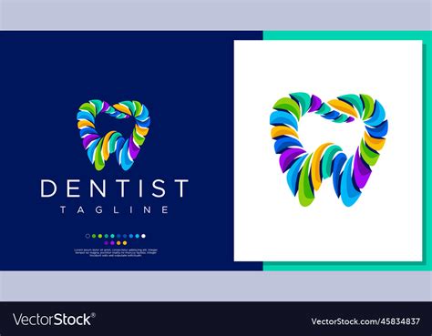 Abstract colorful dental logo design Royalty Free Vector