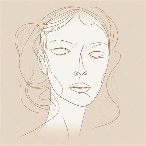 Premium Photo Line Drawing Woman Face Contour Continuous Line Art