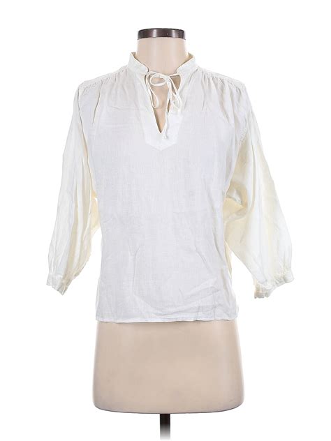 Uniqlo White Ivory Long Sleeve Blouse Size Xs 49 Off Thredup