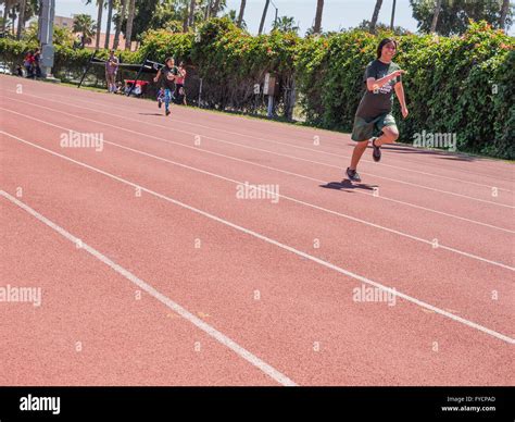 Two competitors race in the 50 meter race at the Southern California ...