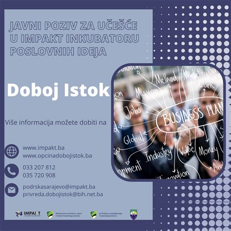 Javni Poziv Za U E E U Impakt Inkubatoru Poslovnih Ideja Doboj Istok